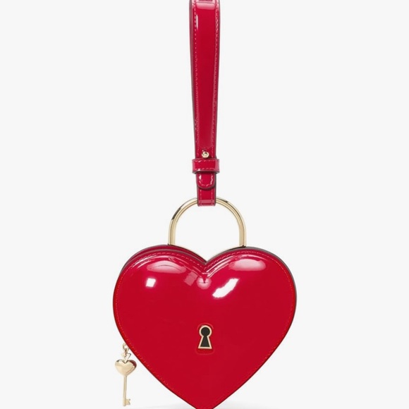 kate spade Accessories - Kate Spade ♠️ new york Key to My Heart Patent Leather Wristlet, Cherry Rouge